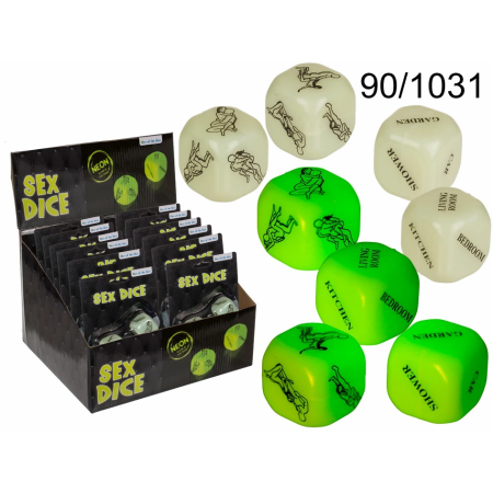 Kamasutra Glow-in-the-Dark Dice Set - Couples Game, 2 Pieces
