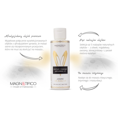 MAGNETIFICO Jasmine Premium Massage Oil 100ml - Vegan, Natural Formula