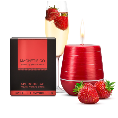 MAGNETIFICO Strawberry Scented Candle 36h Long-Lasting, Handmade, EU