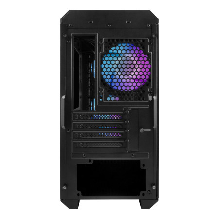 Genesis Irid 503 ARGB Micro Tower Juoda, Permatomas
