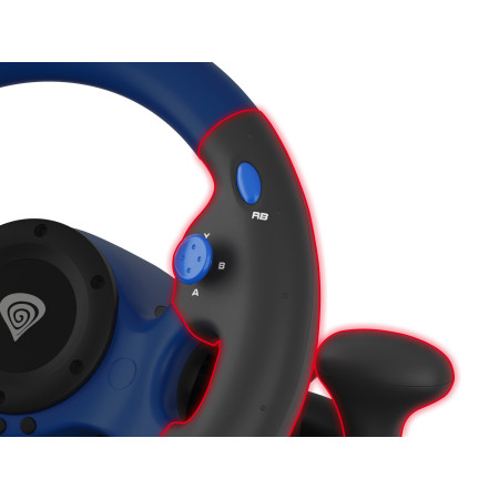 Genesis Seaborg 350 Juoda, Mėlyna USB Vairas su Pedalais