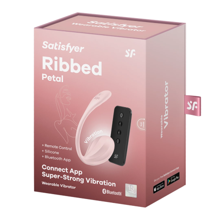 Satisfyer Ribbed Petal Connect App - Wearable Dual Vibrator, Pink, IPX7