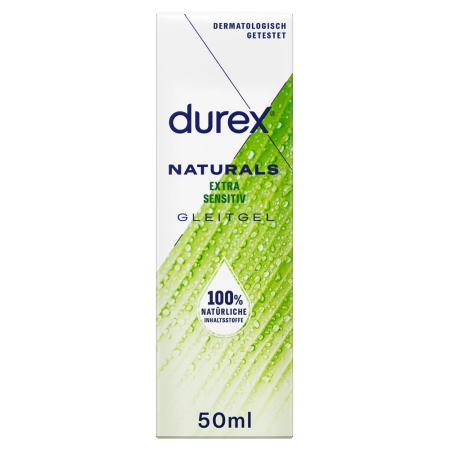 Durex Naturals Water-Based Lubricant 50 ml - Gentle Formula, pH Neutral