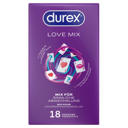 Durex Love Mix Pack 18pcs - Assorted Flavors & Textured Condoms Set