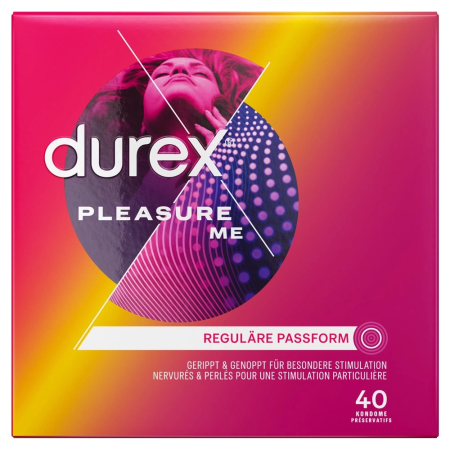 Durex Pleasure Me 40 pcs Textured Latex Condoms Anatomical Shape
