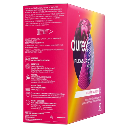 Durex Pleasure Me 40 pcs Textured Latex Condoms Anatomical Shape