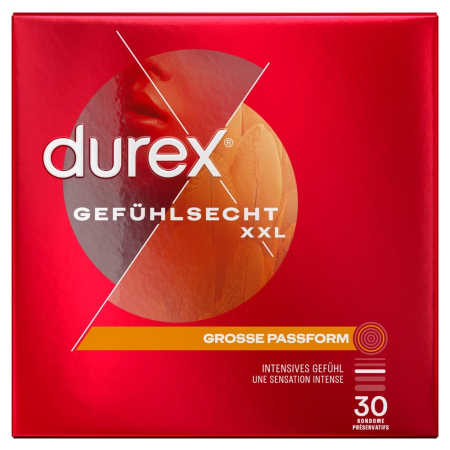 Durex Gefuhlsecht XXL Extra Large Anatomical Condoms 8 pcs