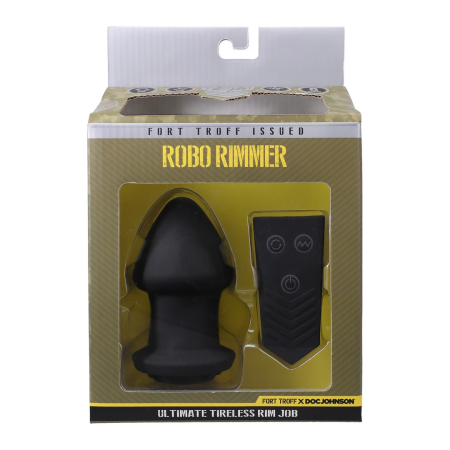 Doc Johnson Robo Rimmer X Vibrating Rotating Plug Black Remote Control