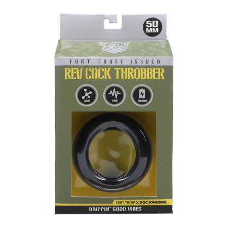 Rev Cock Throbber Large Black - Vibrating Intimate Ring Ergo Fit