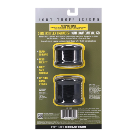 Doc Johnson Stretch Flex Trainers Black Silicone Adjustable Set