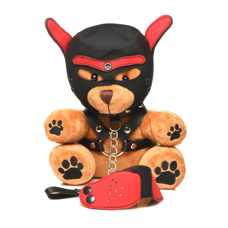 XR Brands Pup Bear Plush Toy with Neoprene Accessories 23cm