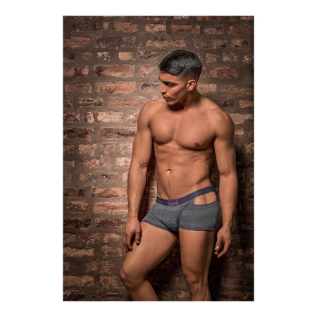 Male Power Heather Haze Cutout Shorts L Sporty Elastic Waistband