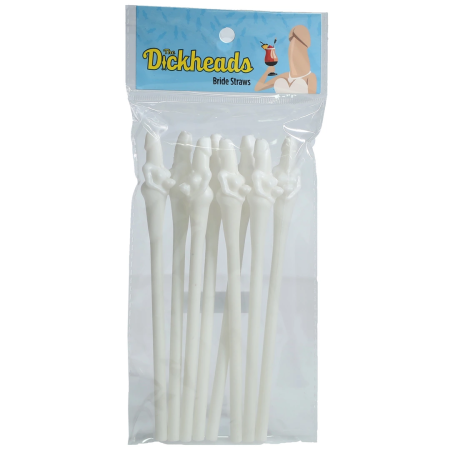 Kheper Games Bride Straws White - Set of 10 Party Straws for Events
