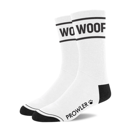 Prowler RED WOOF Socks White/Black - Durable Comfort Cotton Crew