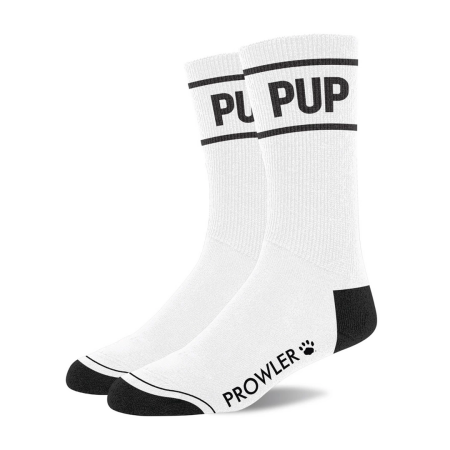 Prowler RED Pup Socks White/Black - Classic Logo Crew Socks