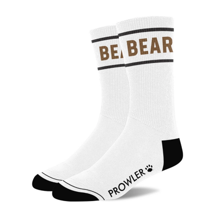 Prowler RED Bear Socks White/Brown - Comfortable Athletic Model