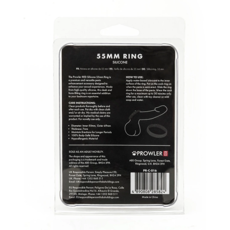 Prowler RED Silicone Performance Ring 55mm Black - Durable & Hypoallergenic