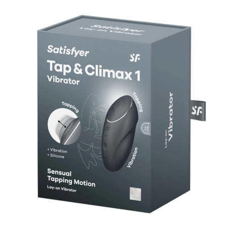 Satisfyer Tap Climax 1 Grey - Dual-Action Lay-On Device, 11 Modes