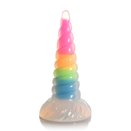 UniGlow Silicone Intimate Machine Rainbow Glow-in-the-Dark, Suction Cup Base