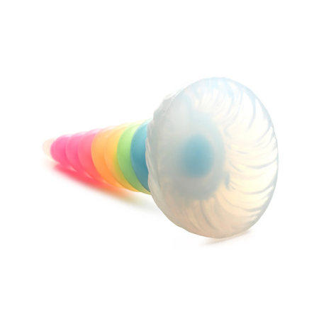 UniGlow Silicone Intimate Machine Rainbow Glow-in-the-Dark, Suction Cup Base