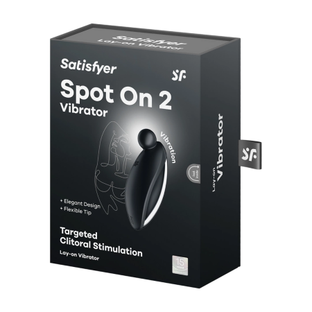 Satisfyer Spot On 2 Black - Lay-On Vibrator, Flexible Silicone, 12 Modes
