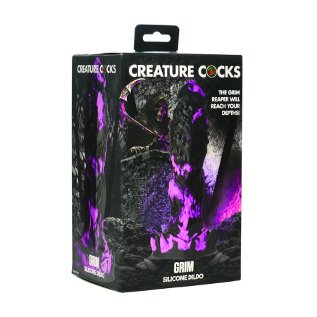 Blush Novelties Grim Silicone Model - Large Textured Purple-Black