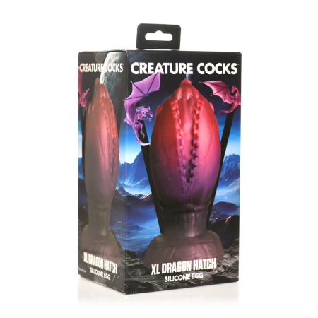 XR Brands Dragon Hatch Silicone Egg XL - Textured Fantasy Design