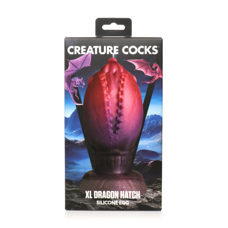 XR Brands Dragon Hatch Silicone Egg XL - Textured Fantasy Design