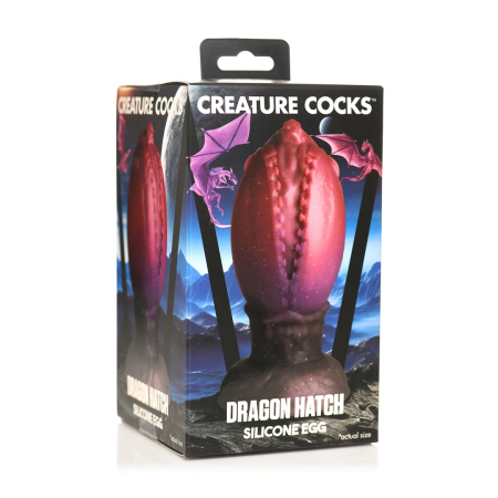 XR Brands Dragon Hatch Silicone Egg Large - Textured Fantasy Model