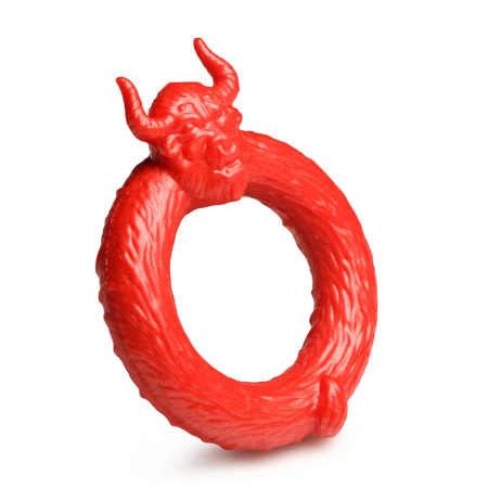 XR Brands Beast Mode Silicone Ring Red - Flexible Anatomical Design