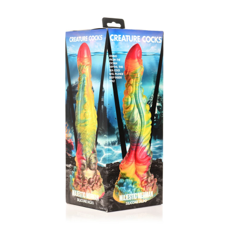 XR Brands Majestic Merman Silicone Fantasy Model, Rainbow, 26 cm