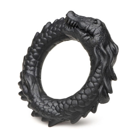 XR Brands Black Caiman Silicone Intimate Ring Black Stretchy Design