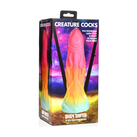 XR Brands Shape Shifter Alien Silicone Model with Suction Base, Multicolor