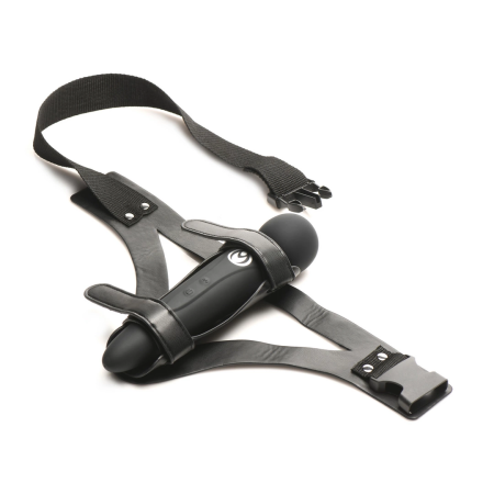XR Brands Thunder Strap Wand Thigh Harness Black Adjustable Vegan