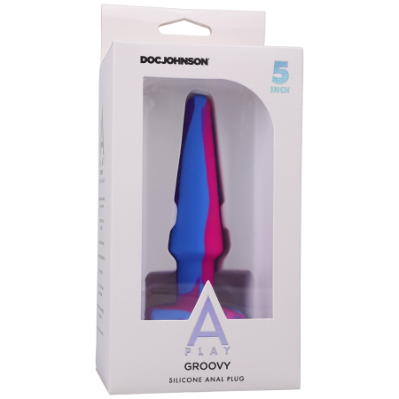 A-Play Groovy Silicone Anal Plug 12 cm Multicolor - Flexible Tapered Model