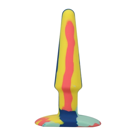 A-Play Groovy Silicone Anal Plug Multi-Color 12 cm - Health-Grade Material