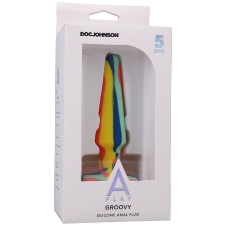 A-Play Groovy Silicone Anal Plug Multi-Color 12 cm - Health-Grade Material