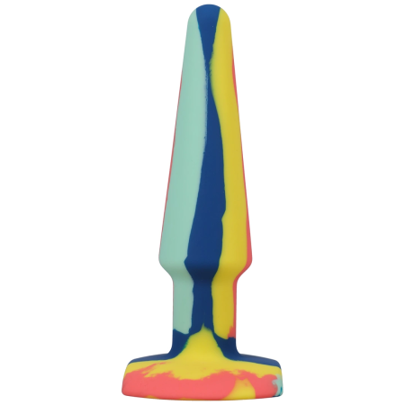 A-Play Groovy Silicone Anal Plug Multi-Color 12 cm - Health-Grade Material