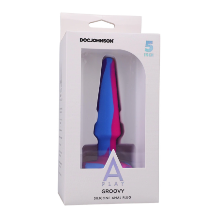 A-Play Groovy Silicone Anal Plug 12cm Multicolor by Doc Johnson