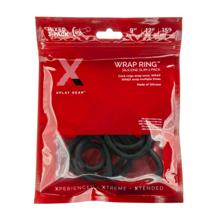 Perfect Fit XPlay Slim Wrap Silicone Ring Set 3-Pack - Adjustable Bands