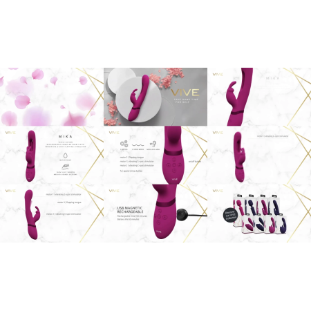 VIVE Mika Pink - Triple Motor Vibrator with G-Spot Flapping System