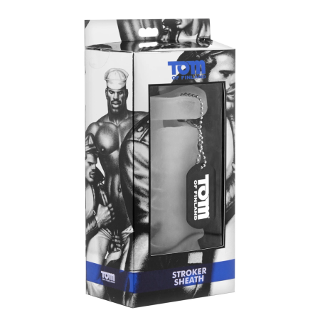 Tom of Finland Ultra Soft Ribbed Sleeve with Ball Strap, Stretchy