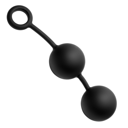 XR Brands Weighted Silicone Intimate Balls with Retrieval Cord XL Black