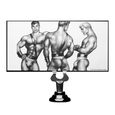 XR Brands Tom of Finland Silicone Plug with Suction Base Black Medium