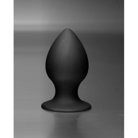 XR Brands Tom of Finland Silicone Plug with Suction Base Black Medium
