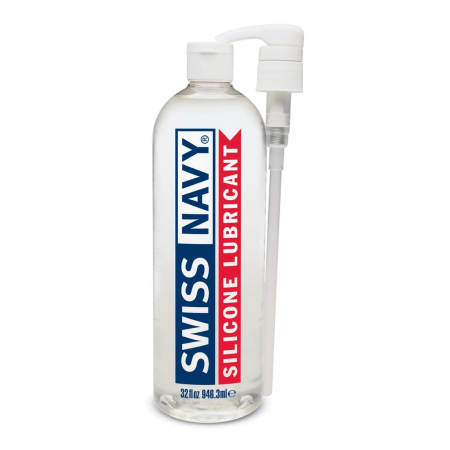 Swiss Navy Premium Silicone Lubricant 946ml - Leak-Proof Pump System