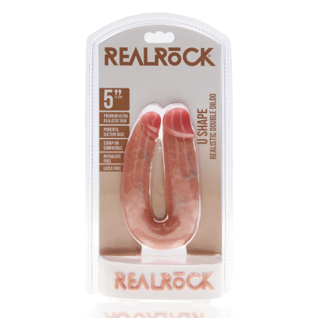 RealRock U-Shaped Dual-Ended Model 12.7 cm - Flesh Tone Silicone