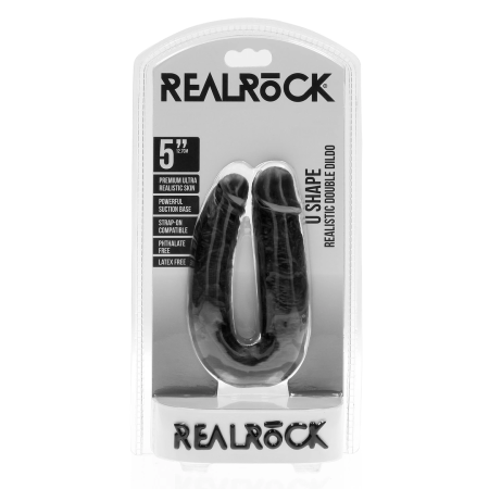 RealRock U-Shaped Intimate Duo Model 12.7 cm Black Flexible Design