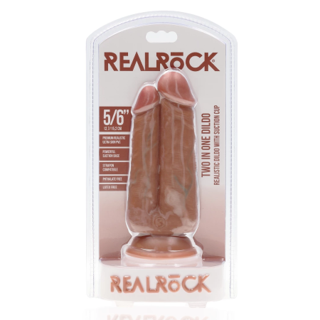 RealRock Two in One Intimate Device 5/6 Tan 12.7/15.2 cm Dual-Size