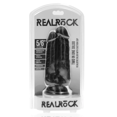 RealRock Two-in-One Black Dual-Ended Intimate Model 12.7/15.2 cm